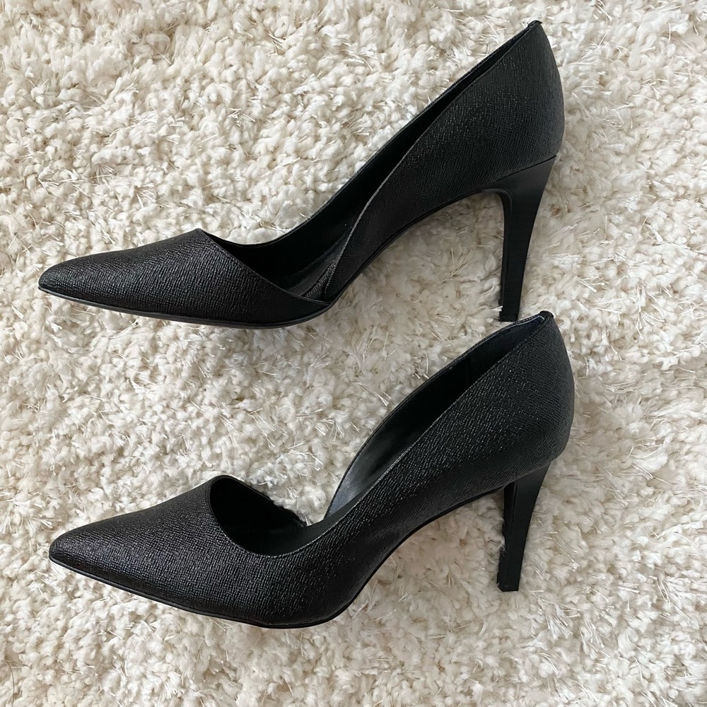 Calvin Klein Black Bellino Saffiano Pumps